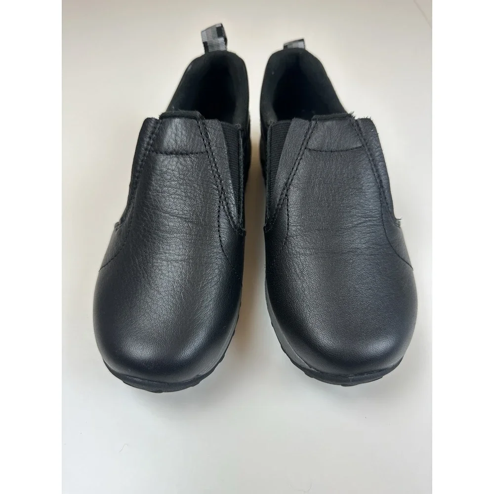 Merrell Jungle Moc Kids Slip On Black Leather Shoes Size 1.5 New No Box